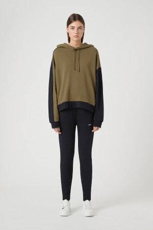 Kyra Blocked Hoodie- Khaki/Navy