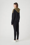 Kyra Blocked Hoodie- Khaki/Navy