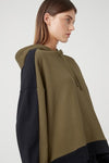 Kyra Blocked Hoodie- Khaki/Navy
