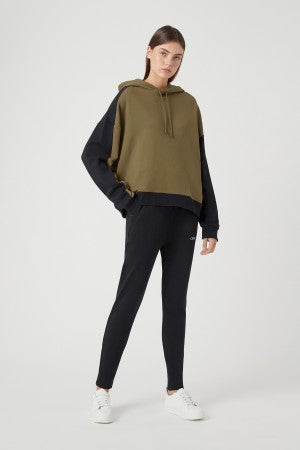 Kyra Blocked Hoodie- Khaki/Navy