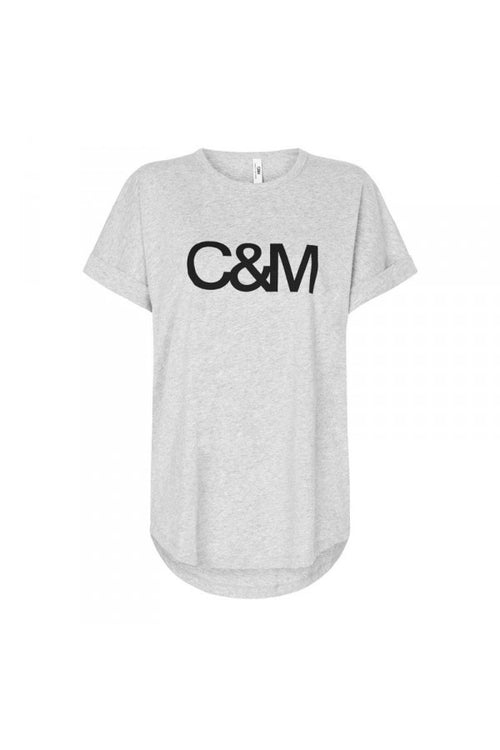 Huntington Logo Slub Tee- Grey Marle