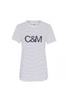 Walsh Stripe Tee- Lapis/White