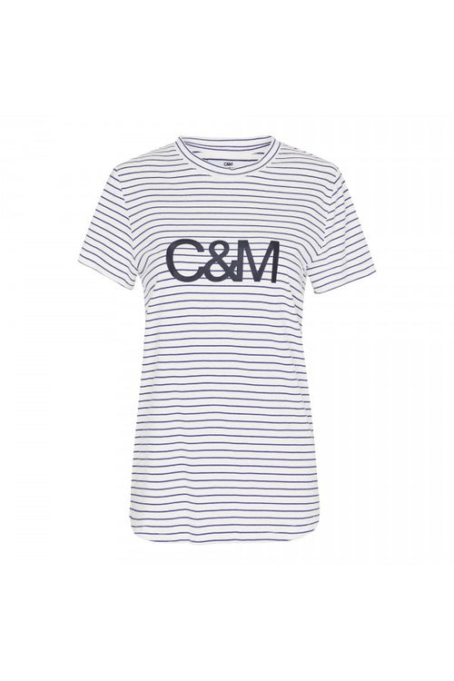 Walsh Stripe Tee- Lapis/White