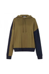 Kyra Blocked Hoodie- Khaki/Navy