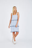 Midi Clementine Dress- Blue Stripe