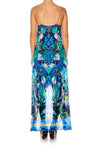 Shoestring Double Layer Dress- Amazon Azure