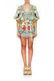 Cross Over Frill Hem Playsuit- One Flew Over