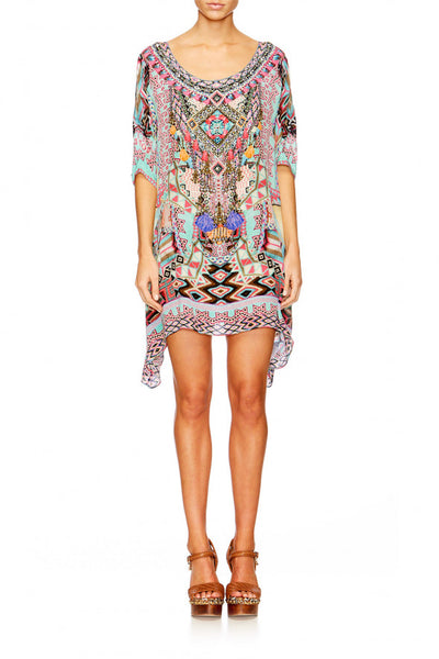 Short Round Neck Kaftan- Mochilla Chiller