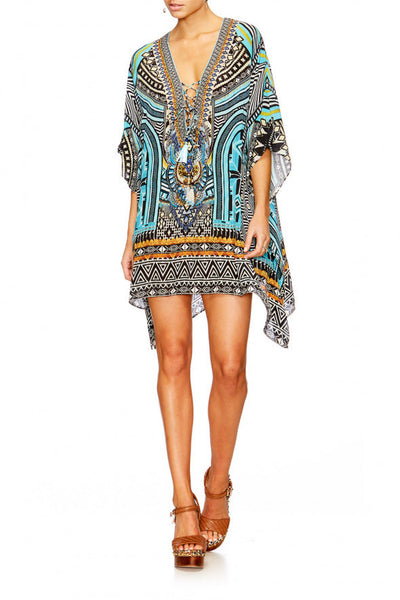 Short Lace Up Kaftan- Runaway Ready