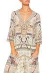 V Neck Oversized Blouse- Mama Bakshi