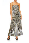 Tie Waist Strapless Jumpsuit- Animal Instinct