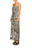 Tie Waist Strapless Jumpsuit- Animal Instinct