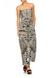 Tie Waist Strapless Jumpsuit- Animal Instinct