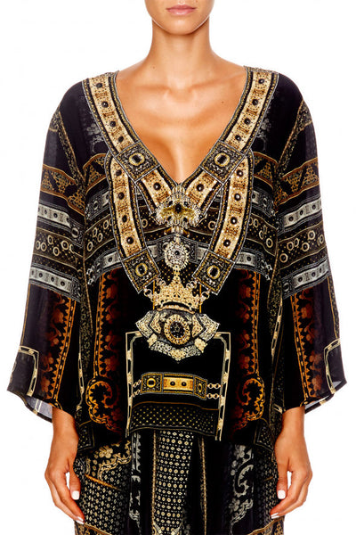 V Neck Oversized Blouse- For The Love Of Lhasa