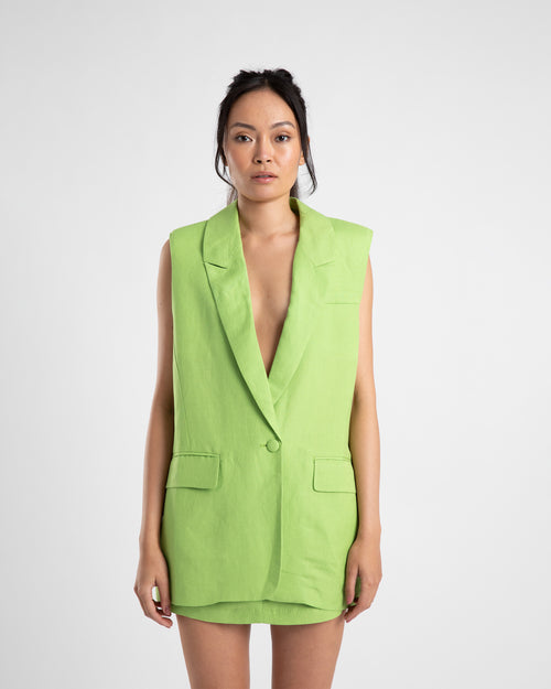 SLEEVELESS BLAZER- APPLE