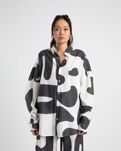 LS OVERSIZED SHIRT- SUMMI PRINT