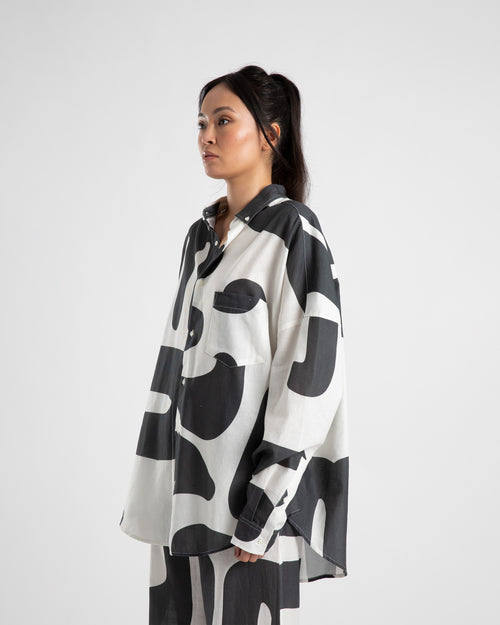 LS OVERSIZED SHIRT- SUMMI PRINT