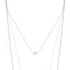 Sunset View Pearl Multi Chain Necklace- Silver