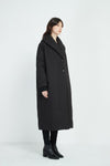 Heavy Padded Long Coat- Black