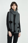 Pom Pom Scarf- Charcoal