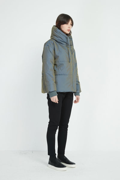 Big Collar Jacket- Blue/Green