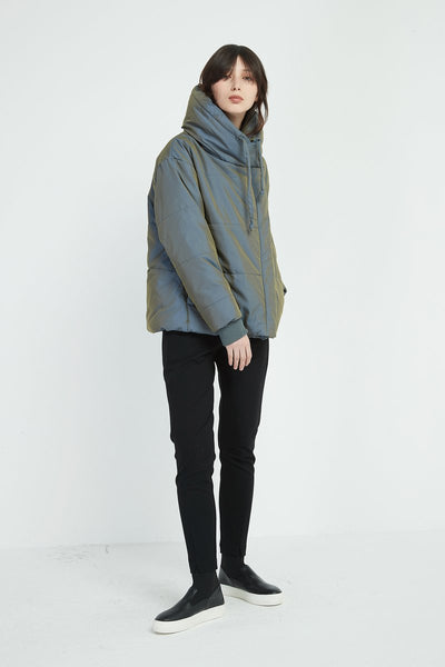 Big Collar Jacket- Blue/Green