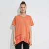 Pleated Hem Tee- Coral