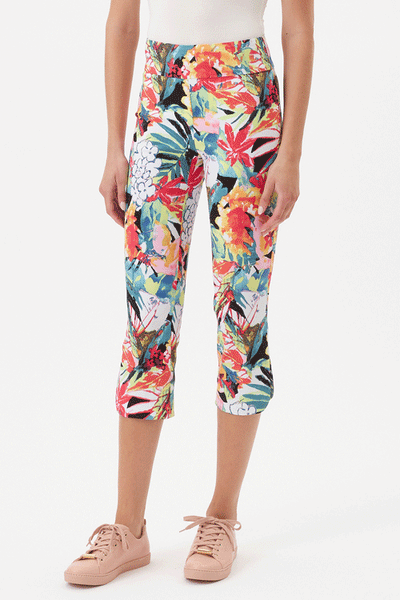 Peal Slit Slim Pant- Tropical