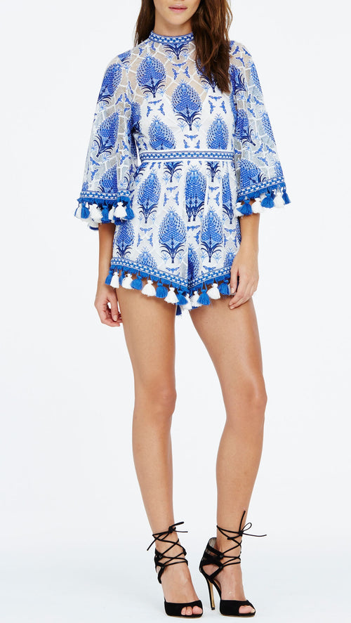 Young Hearts Run Free Playsuit- Blue